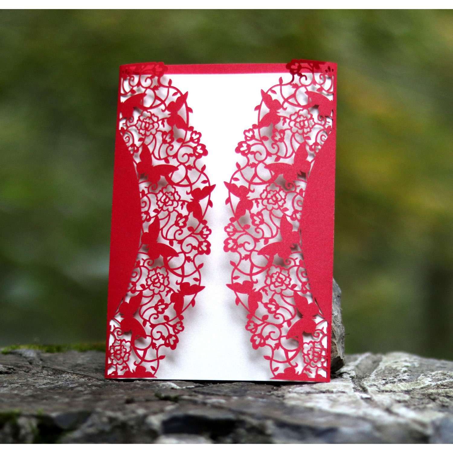 Greeting Card Laser Cut Paper Wedding Decoration Butterfly Lace Invitation Card